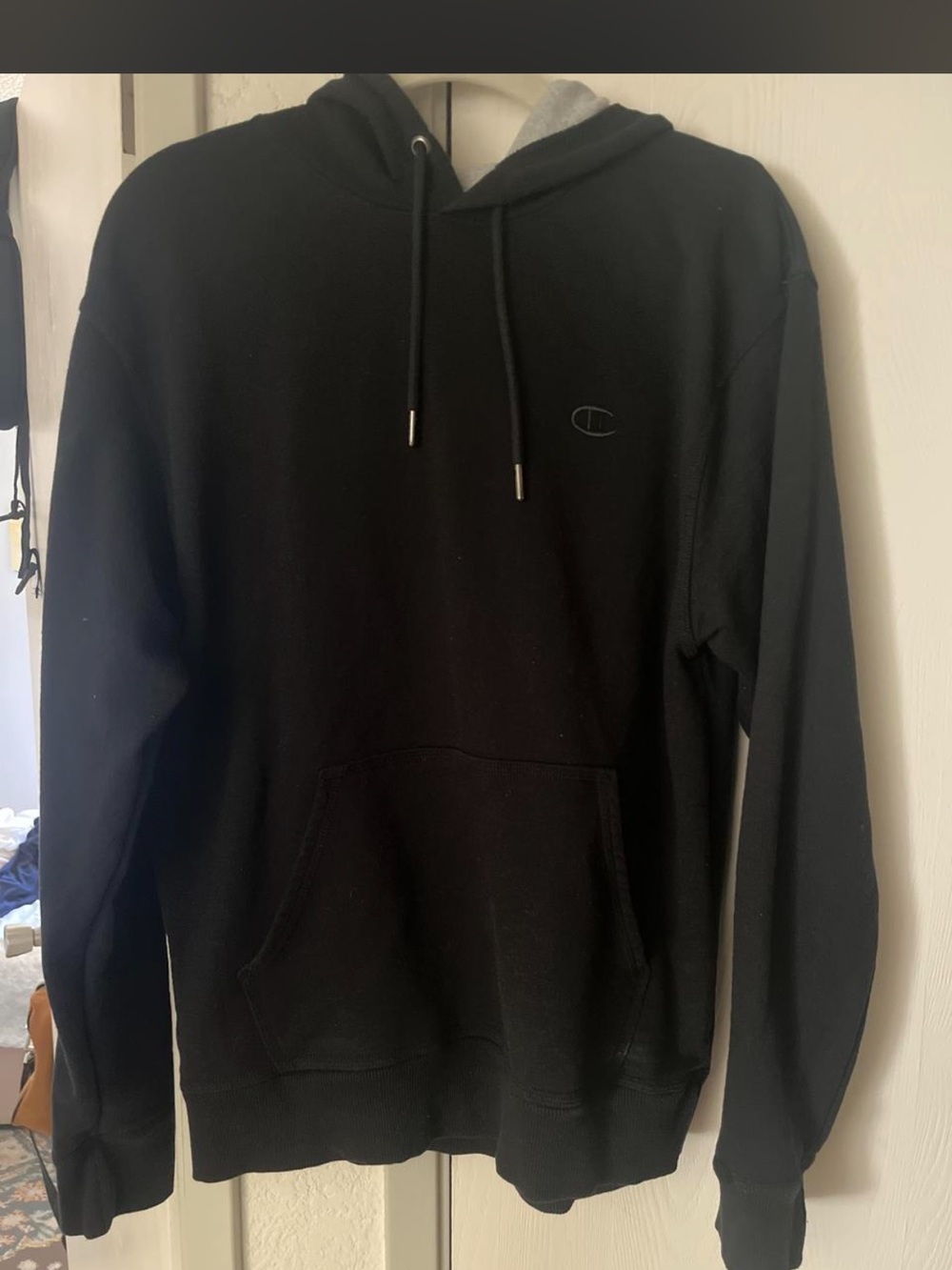 Champion Black Pullover Hoodie with Subtle Logo